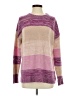 Isla Color Block Purple Wool Pullover Sweater Size S - photo 1