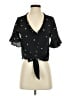 E&M Collection Black Short Sleeve Blouse Size S - photo 1