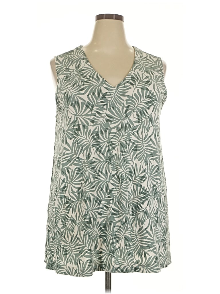 Pre-owned Jjill Sleeveless Blouse In Green