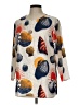 Unbranded Print Gray 3/4 Sleeve Blouse Size L - photo 1