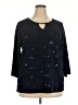 JM Collection Black 3/4 Sleeve Top Size 2X - photo 1
