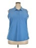 Greg Norman Blue Sleeveless Button-Down Shirt Size XXL - photo 1