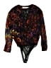 ASTR The Label 100% Polyester Black Purple Long Sleeve Blouse Size XS - photo 1