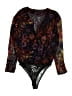 ASTR The Label 100% Polyester Black Purple Long Sleeve Blouse Size XS - photo 2