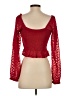 Hollister 100% Polyester Red 3/4 Sleeve Blouse Size S - photo 2