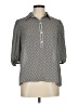 Max Studio 100% Polyester Houndstooth Gray 3/4 Sleeve Blouse Size M - photo 1