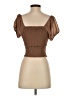 Love Tree 100% Polyester Brown Short Sleeve Top Size S - photo 2