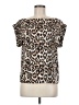 Alice + Olivia Animal Print Brown Short Sleeve Blouse Size M (estimated) - photo 1