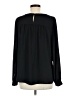 Ann Taylor LOFT 100% Polyester Solid Black Long Sleeve Blouse Size M - photo 2