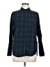 Old Navy 100% Cotton Plaid Green Long Sleeve Button-Down Shirt Size M - photo 1