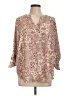 Maurices 100% Polyester Paisley Tan 3/4 Sleeve Blouse Size L (estimated) - photo 1