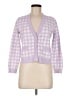 Maje Checkered-gingham Purple Cardigan Size Med (2) - photo 1