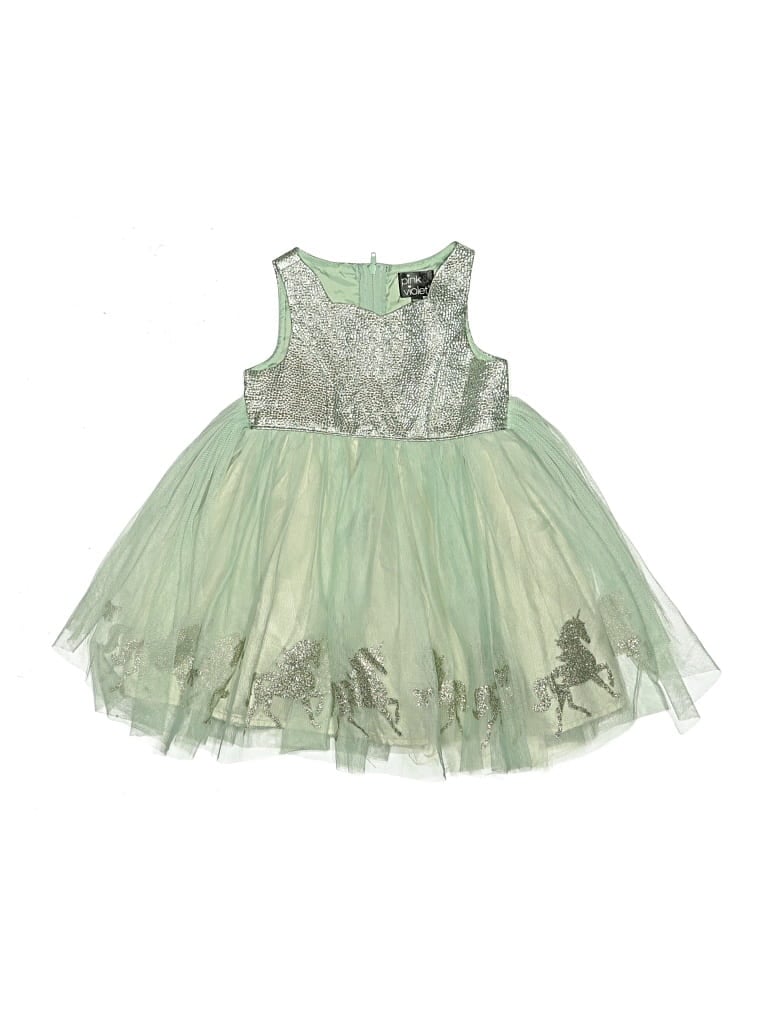 Pre-owned Pink & Violet Kids' Dress In Green