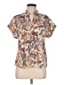 Shein 100% Polyester Print Brown Short Sleeve Blouse Size M - photo 1