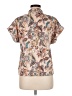 Shein 100% Polyester Print Brown Short Sleeve Blouse Size M - photo 2