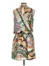 Joy Joy 100% Polyester Paisley Green Cocktail Dress Size L - photo 2