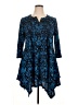 Ice Silk Paisley Blue Casual Dress Size 1X - photo 1