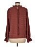 Shein 100% Polyester Polka Dots Burgundy Long Sleeve Blouse Size 6 - photo 2