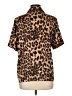 Ophelia Animal Print Brown Short Sleeve Blouse Size L - photo 2