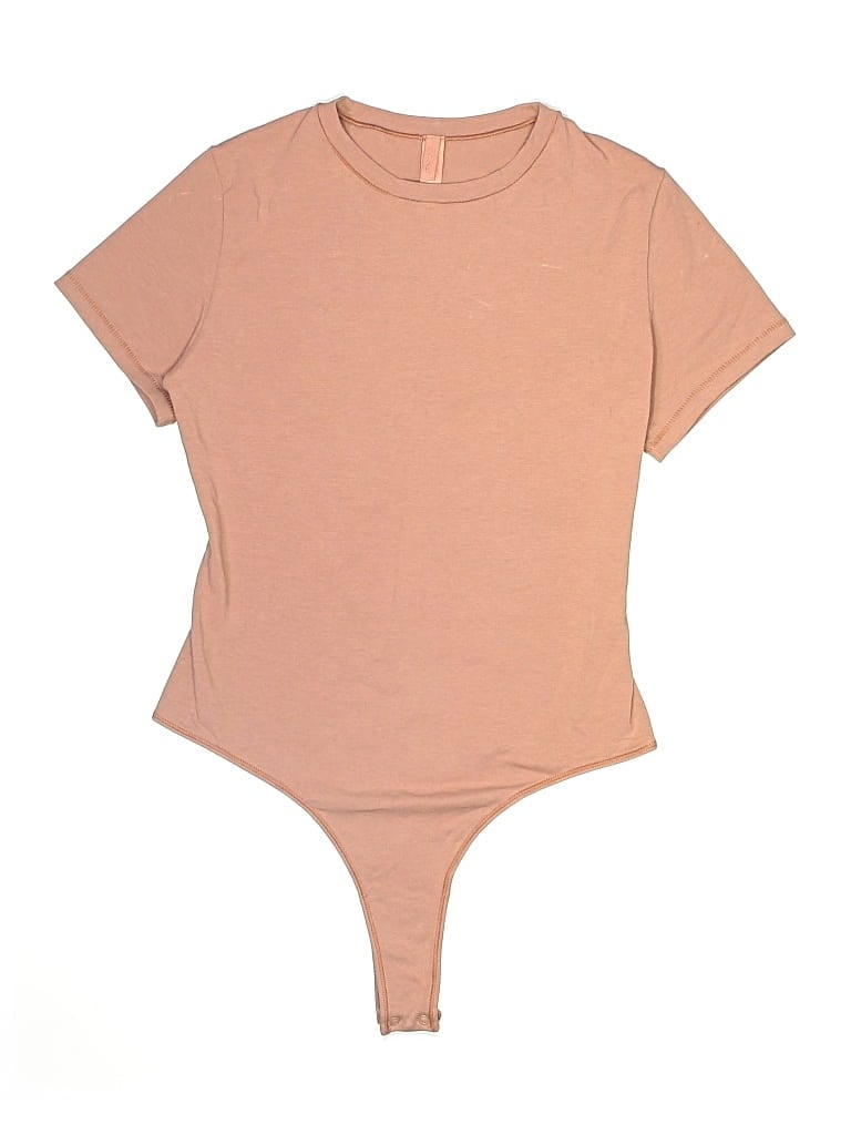 Pre-owned Skims Bodysuit In Tan