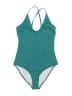 Beachsissi Chevron-herringbone Teal One Piece Swimsuit Size L - photo 1