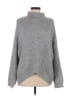 Vince Camuto Chevron-herringbone Gray Turtleneck Sweater Size M - photo 1