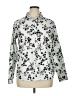 Lands' End 100% Cotton Print Silver Long Sleeve Blouse Size 16 - photo 1