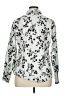 Lands' End 100% Cotton Print Silver Long Sleeve Blouse Size 16 - photo 2