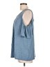 Max Studio Blue Short Sleeve Top Size L - photo 5