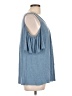 Max Studio Blue Short Sleeve Top Size L - photo 4