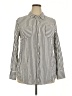 Merona 100% Rayon Stripes Gray Long Sleeve Button-Down Shirt Size XXL - photo 1