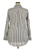 Merona 100% Rayon Stripes Gray Long Sleeve Button-Down Shirt Size XXL - photo 2