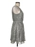 Pinky Metallic Silver Cocktail Dress Size M - photo 4
