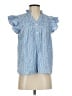 THML 100% Cotton Blue Short Sleeve Blouse Size XS - photo 1