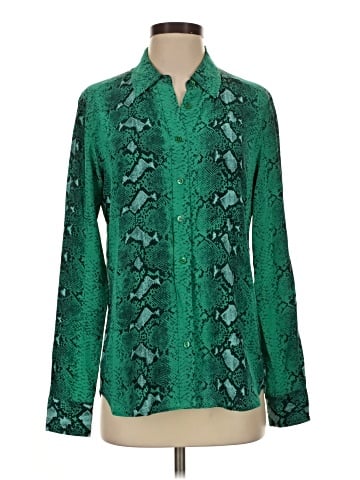Equipment Long Sleeve Silk Top (view 1)