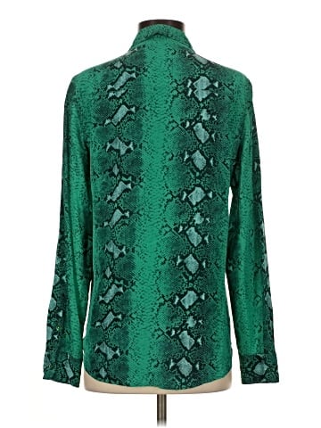 Equipment Long Sleeve Silk Top (view 2)
