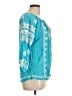 Ecru 100% Viscose Teal 3/4 Sleeve Blouse Size L - photo 4