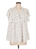 Shein Curve Polka Dots Ivory Short Sleeve Blouse Size 12 Plus (0) - photo 1