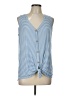 Pink Lily Blue Sleeveless Top Size L - photo 1