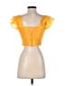 Bar III Yellow Short Sleeve Top Size S - photo 2