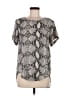 Assorted Brands 100% Polyester Silver Short Sleeve Blouse Size M - photo 1
