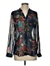 Kut from the Kloth 100% Polyester Floral Black Long Sleeve Blouse Size S - photo 1
