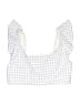 Elevé Checkered-gingham White Swimsuit Top Size S - photo 1