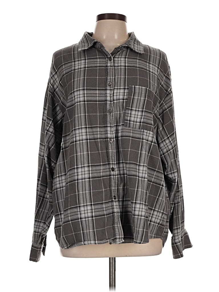 Pre-owned Cotton On Long Sleeve Button Down Shirt In Gray