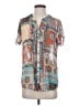 Westport 100% Polyester Paisley Teal Short Sleeve Blouse Size XS - photo 1