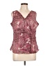 AMI 100% Rayon Burgundy Sleeveless Blouse Size L - photo 1