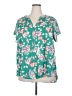 Torrid 100% Polyester Green Short Sleeve Henley Size 2X Plus (2) - photo 1