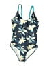 Bobbie Brooks Floral Blue One Piece Swimsuit Size XL - photo 1