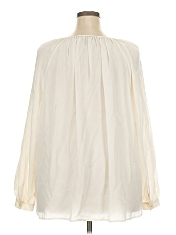 Lauren by Ralph Lauren Long Sleeve Silk Top (view 2)