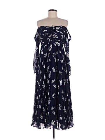 Self-Portrait Pansy Print Chiffon Midi Dress (view 1)